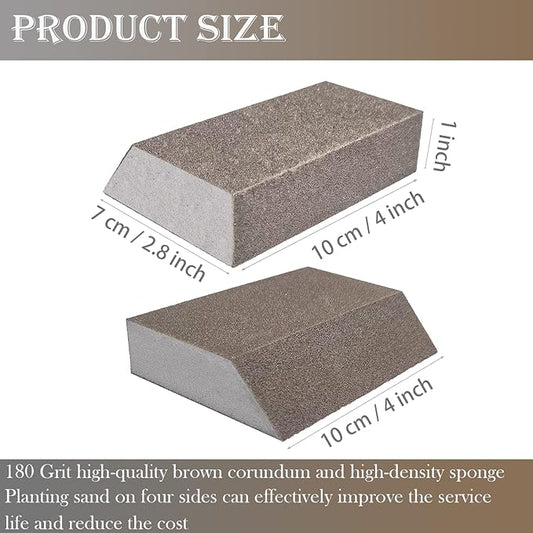6 Pack Sanding Sponge, 180 Grit Sanding Blocks Assortment,Washable and Reusable for Wood Drywall Metal Home(180 Grit)