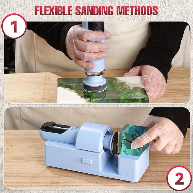 LET'S RESIN LRP-2393 4-in-1 Resin Sander Accessory Kit - 203pcs 2 Inch Hook & Loop Sandpapers, Sanding Disc & 2*Buffing Pads (60/80/100/180/320/600/1000/1500/2000/5000) for Resin Crafts