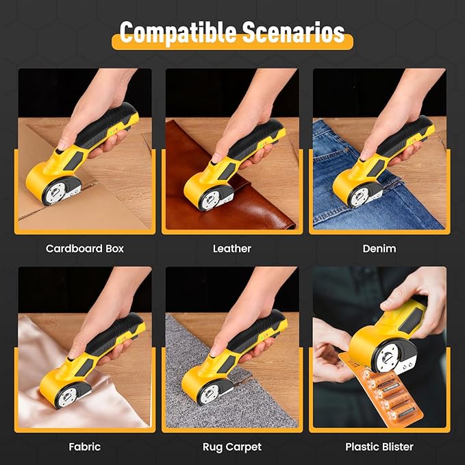 Electric Cardboard Cutter, Electric Box Cutter with 4V 2000mAh Rechargeable Battery, 0.23inch Cutting Thickness for Cardboard, Boxes & Crafting, with Extra Blade