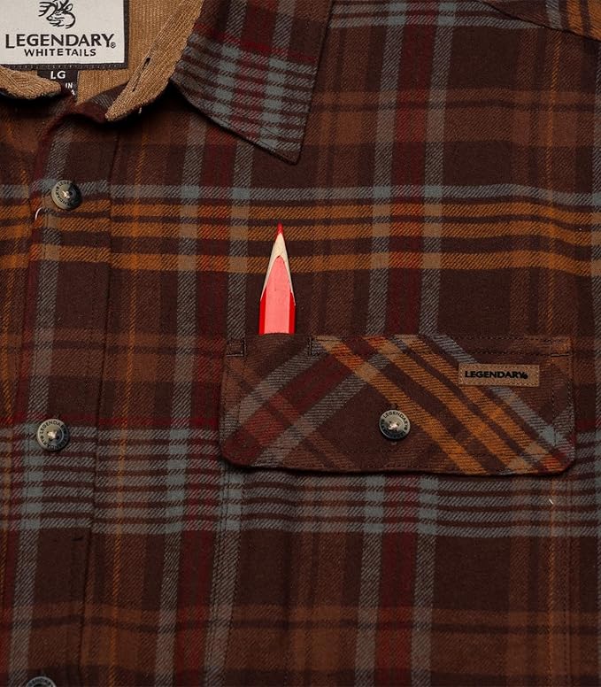 Legendary Whitetails Men's Flannel Shirt Long Sleeve Button Down 100% Cotton