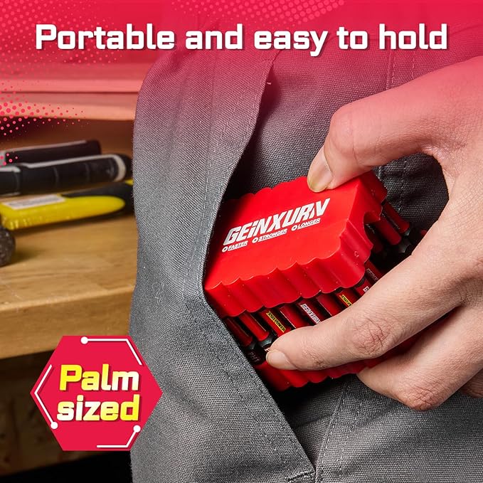 Impact Screwdriver Bits Set, 33 Pieces 2?쒶ulti Head Magnetic S2 Steel Driver Bits PH/SQ/Torx/Slotted With Red Soft Base