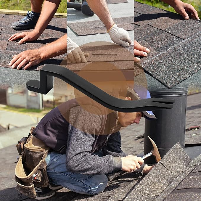 Shingle Removal tool, Heavy Duty Roof Tool For Safe Roof Shingles Replacement, Nail Puller for Roof Panel Installation and Removal