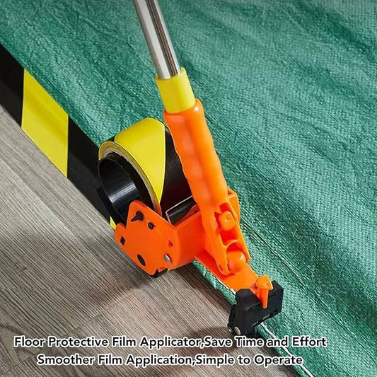 YUEHISY Floor Tape Applicator, Manual Push Tape Marking Machine with Roller, Floor Film Dispenser, for PVC PE EVA Films Installation Marking