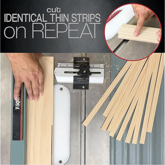Thin Rip Jig Table Saw Jig for Making Repetitive Narrow Strip Cuts on Table Saws with 3/4" x 3/8" Miter Slots ?줐lso Works with Many Router Tables and Band Saws