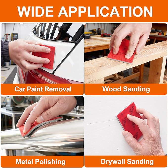 28 Pcs 2500 Grit Sanding Sponge,Ultra Fine Sandpaper,Soft Foam Hand Sander Block Wet Dry Sanding Pads for Automobile Wood Furniture Metal Drywall Polishing