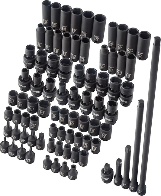Sunex 80 Pc. 3/8 In. Drive Master Impact Socket Set
