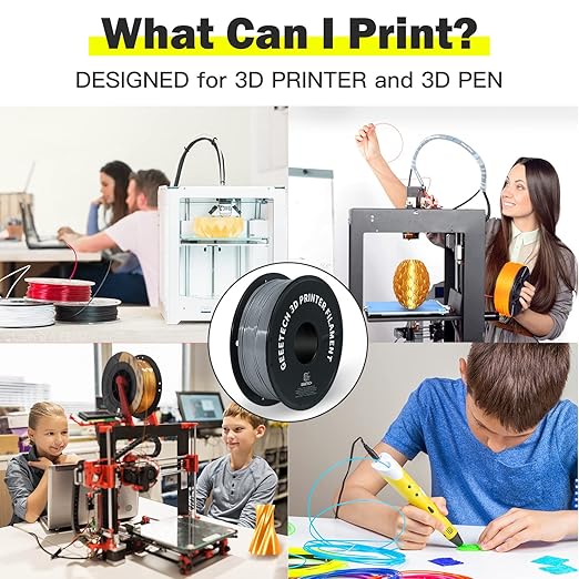 Geeetech TPU Filament 1.75mm ??95A Flexible 3D Printer Filament with High Elasticity, 1KG (2.2lbs) Spool, Dimensional Accuracy 짹0.03mm, Fits Most FDM Printers (Grey)