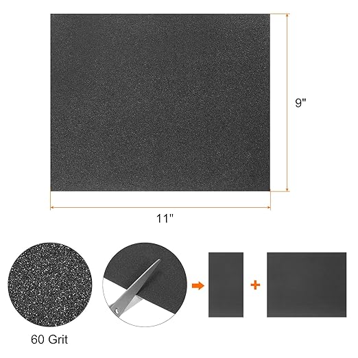 HARFINGTON 15pcs Sandpaper 60 Grit 9 x 11 Inch A-Weight Backing Silicon Carbide Abrasive Wet Dry Sanding Sheets for Wood Finishing, Metal Sanding, Automotive Polishing