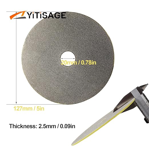 5 Inch Electroplated Diamond Grinding/Polishing Pads Sanding Granite Concrete Glass Metal Stone Grinding Disc(grit 120-1pc)