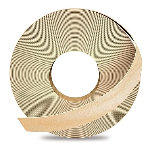 GSCIT Club Birch Edge Banding, 13/16 inch x 100ft roll of Veneer Edge Banding -Pre-glued Flexible, Real Wood Tape Banding for Cabinet Repair Furniture Restoration