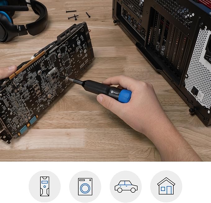 iFixit Narwhal Driver - 6-in-1 Screwdriver Phillips, Flathead, Nut Bits for Household DIY and Electronics Repair