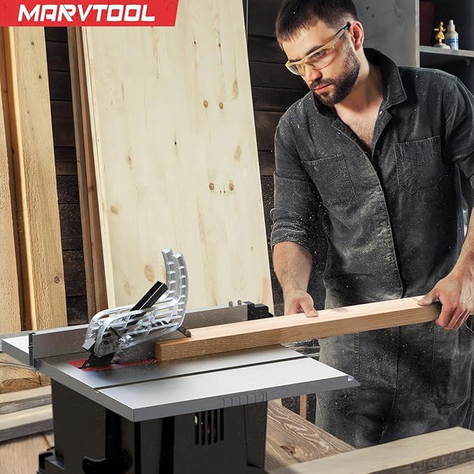 4600RPM Portable Table Saw 10 inch, 15Amp Tablesaw, 90°Cross Cut & 0-45°Cutting, Multifunctional Benchtop with 36T Blade for DIY, Furniture Making, Woodworking