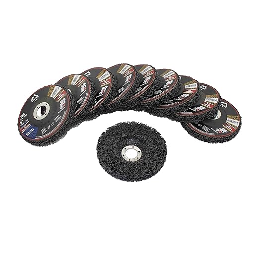 Merryland Strip Disc 5 inch Paint Rust Remover Disc for Angle Grinder, 5inch Black Strip Wheel 10 Pack, Stripping Wheel Stripper Wheel INOX Stainless Steel Iron Universal, Craft-Line SC108114-10