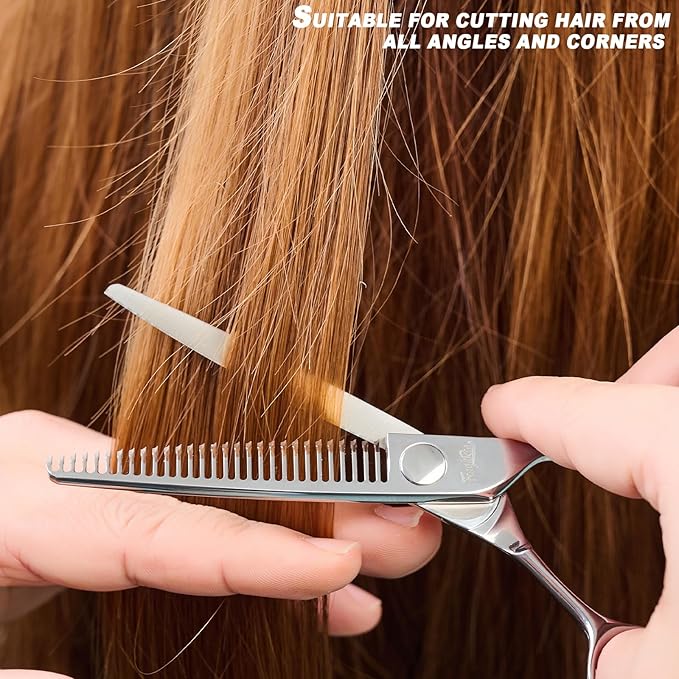 High-end Professional Hair Cut Thinning Scissors Hair Cutting Teeth Shears Barber Hairdressing Texturizing Scissor Extremely Very Sharp 6.3 Inch Dynamic Stainless Steel Alloy For Men Women