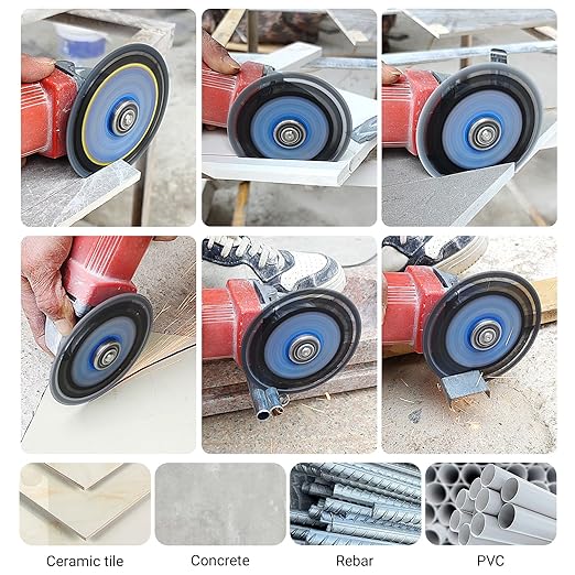10-Pack 4.5" Diamond Multi-Purpose Saw Blades - Heavy Duty Angle Grinder Discs for Cutting Marble/Quartz/Stone/Tile/Metal/Plastic (Black Teeth, 10)