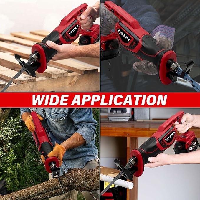 Cordless Reciprocating Saw for Milwaukee 18V Battery (without battery), 3000RPM Variable Speed Sawzall with 4pcs Zallsaw Blade, Pivoting Shoe, Keyless Blade Clamp Recipro Saw for Wood, Metal, PVC Pipe