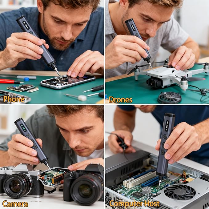 Electric Screwdriver Set, 78 in 1 Power Screwdriver, Precision Screwdriver Set, 5 Torque Modes with 72 Magnetic Precision Bits, Screwdriver it for Phone Camera Computer Watch Laptop Drones