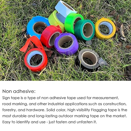 4 Pack Flagging Tape 4 Assorted Colors, Non-Adhesive Plastic Ribbon Neon Marking Roll, 1"*800ft, Marking Tape for Tree Marking, Hunting, Boundaries and Hazardous Areas,Trail Marking
