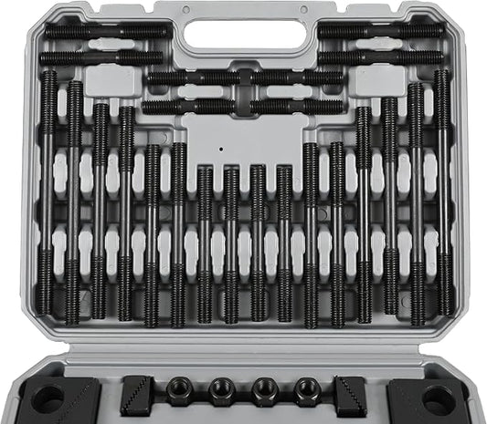 HFS(R) 58 Pcs 1/2" T-Slot 3/8"-16 Stud Hold Down Clamp Clamping Set Kit Bridgeport Mill for Bridgeport Mill