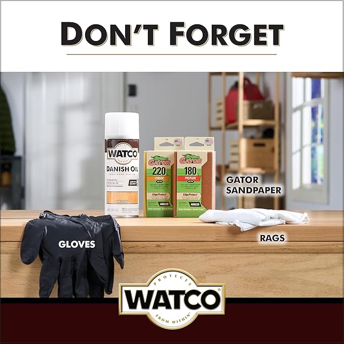 Watco Danish Oil Wood Finish Spray, 11.25 oz, Natural