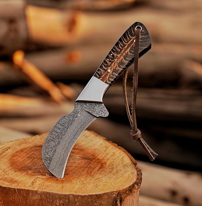 Handmade 1095 Steel Lineman’s Hawkbill knife with Leather sheath, Heavy Duty Utility Knife blade Electrician Wire Skinning knife for professional.