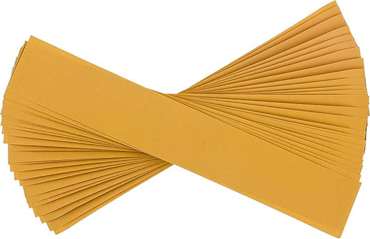 Dura-Gold Premium 600 Grit Gold Pre-Cut PSA Longboard Sandpaper Sheets, Box of 20, 2-3/4" x 16-1/2" Self-Adhesive Stickyback Sandpaper for Automotive, Woodworking Air File Sander, Hand Sanding Block
