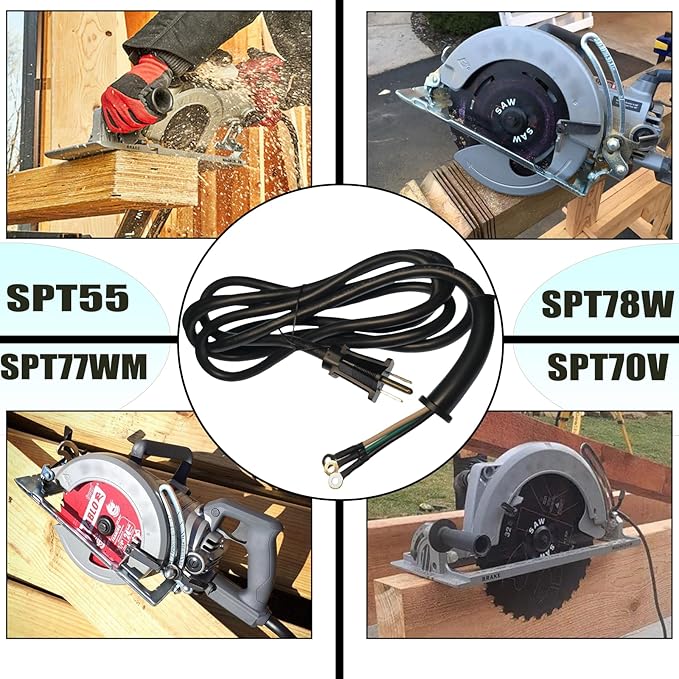 95104L for SKILSAW Saw Replacement Cord with SPT77WM SPT78W SPT70WM SPT70V SPT55 Circular Saw Heavy Duty Durable Power Cord for SKIL Saw Worm Drive Saw Power Tools M77 77 Parts