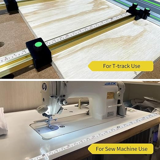 2 Packs 1/2-Inch Self-Adhesive Measuring Tape, 143 Inch or 366cm Peel and Stick Tape Measure, Imperial and Metric Scales, Left-Right Reading Ruler Tape for Workbench, Table Saw, Drafting Table, White