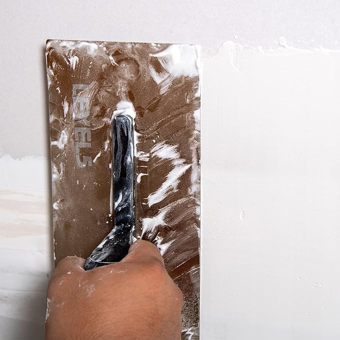LEVEL5 14" x 4.75" Flex Drywall Curved Trowel, 0.5MM Blade | Triple-Hardened Stainless Steel, High-Impact Handle | Sheetrock Gyprock Wall-Board Plasterboard | 4-989
