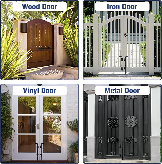 1 Pack 18" Cane Bolt Iron Gate Drop Rod Fence Gate Stopper Cane Latch for Wood PVC Vinyl Metal Gate Lock Pole Exterior Interior Outdoor Heavy Duty Farm Barn Bar Door Hardware, Ground Latch Anchor