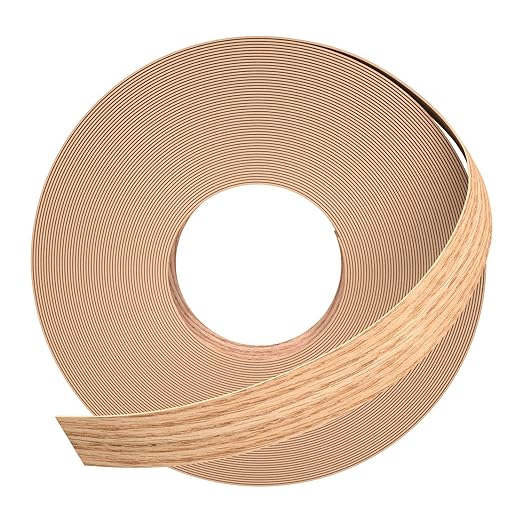 GSCIT Club Red Oak Edge Banding, 1/2 inch x 50ft roll of Veneer Edge Banding Preglued Flexible, Real Wood Tape Banding