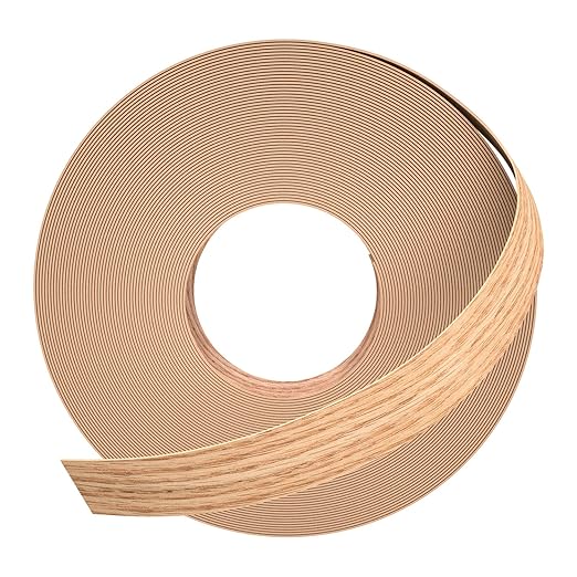 GSCIT Club Red Oak Edge Banding, 1 inch x 25ft roll of Veneer Edge Banding Pre-glued Flexible, Real Wood Tape Banding for Cabinet Repair Furniture Restoration, ZYKJ-1-25-RedOak