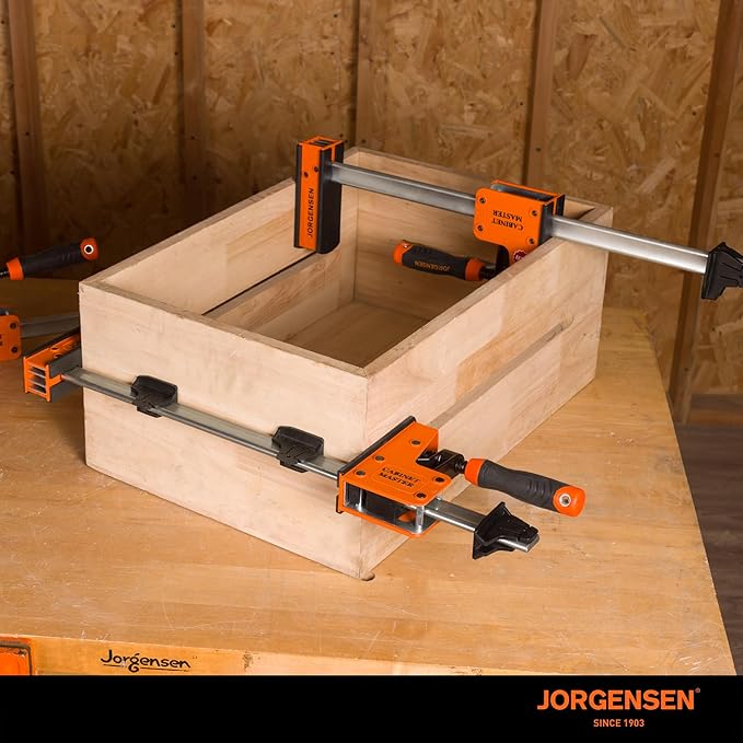 JORGENSEN 24-Inch Parallel Bar Clamp, Heavy-Duty Cabinet Master Clamp for Woodworking Glue-Up, 2200 lbs Force, Quick Release, Spreader Function, 2-Pack