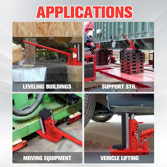 5 Ton/10 Ton Toe Jack | 2-in-1 Hydraulic Bottle Jack with Pump Handle Dual Purpose Lifting Capabilities for Top and Toe, for Car Farm Home
