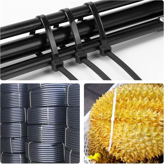 14 inch White Zip Ties Heavy Duty 100 PACK, 200 LBS Ultra Exclusive Strong Plastic Wire Ties, Large Cable Ties Extra Long Tie Wraps, Indoor and Outdoor UV Resistant