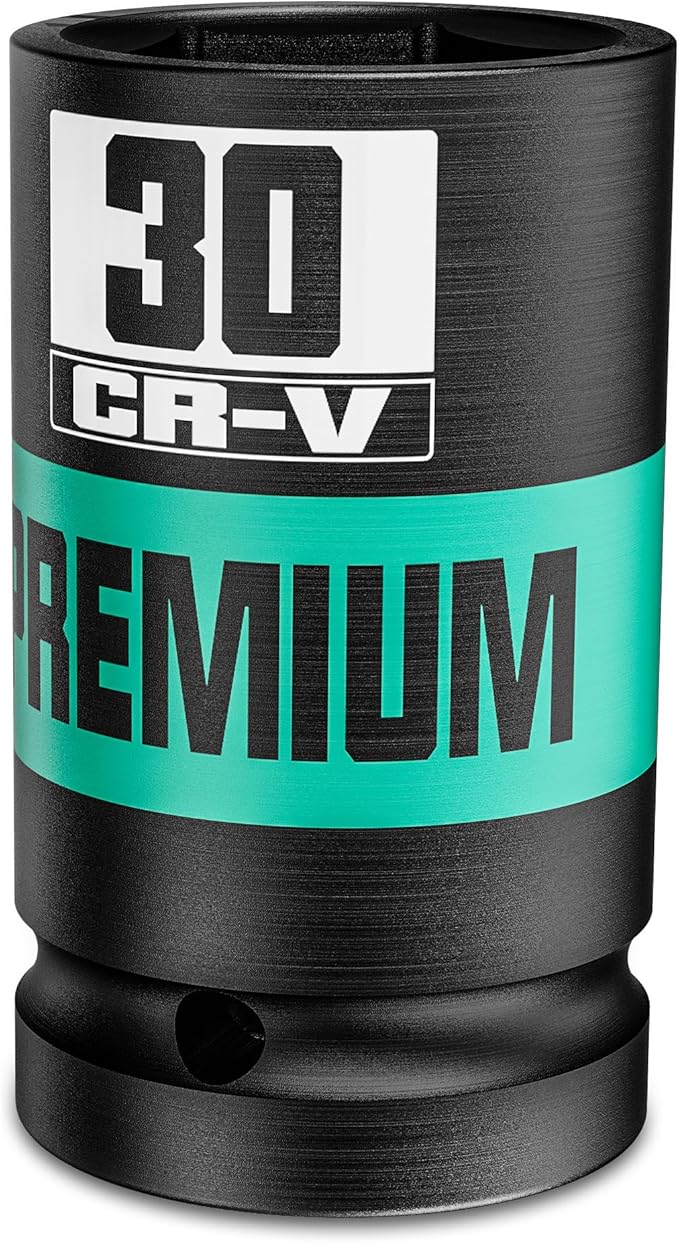 3/4" Drive 6 Point Impact Socket, 30mm Deep Socket, Metric, CR-V, Automotive Maintenance Machinery Manufacturing
