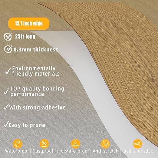 GSCIT Club Wood Grain Repair Tape, 15.7 inch X 25ft Self Adhesive Oak Grain Repair Patch for Tables, Chairs, Baseboards, Doors, Windows, Floors, Handicraft DIY.