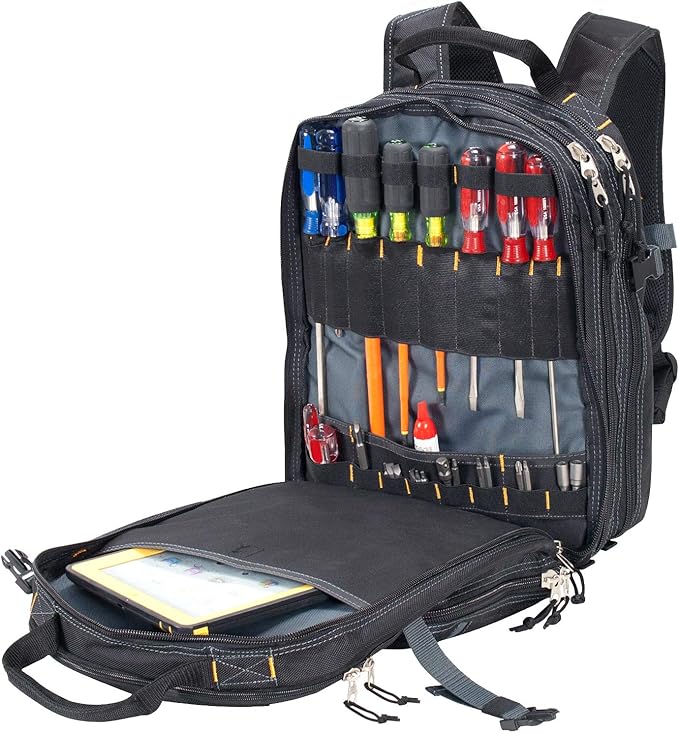 Custom Leathercraft1132 75-Pocket Tool Backpack
