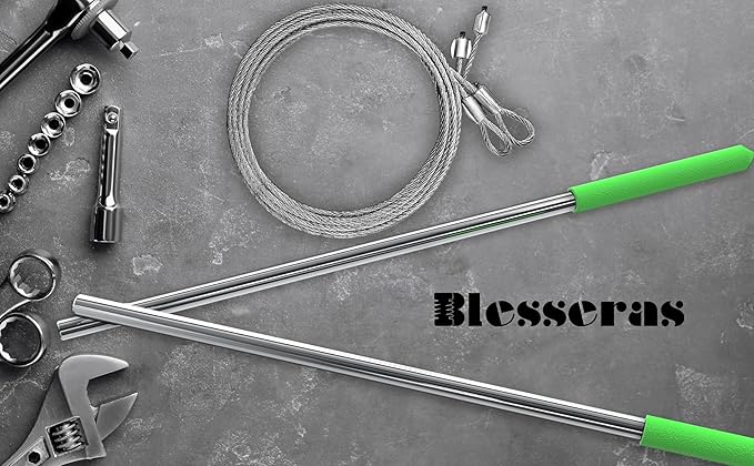 Garage Door Torsion Spring Winding Bars with Non-Slip Handle, D1/2'' x L17.2'', 2-Pack, Lime Green