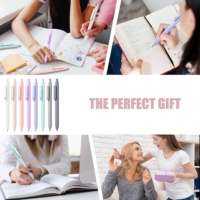 Vitoler Gel Pens, 8 Pack Cute Morandi Colored Pens, 0.5mm Smooth Writing Pens for Women/Nurses, Journaling Supplies