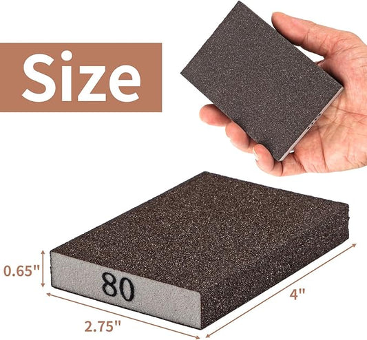 8 Pack Sanding Sponge, Sanding Blocks 60/80/120/220 Grit Assortment, Sand Paper for Wood Furniture, Sander Pads, Washable and Reusable Sandpaper for Drywall Metal Glasses Repair