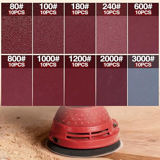 SPEEDWOX 100PCS Sanding Discs 3 Inch Hook and Loop Sandpaper 80/100/180/240/600/800/1000/1200/2000/3000 Grit Sander Disc Sanding for Sanders Drill Grinder Rotary Tools Attachment Woodworking