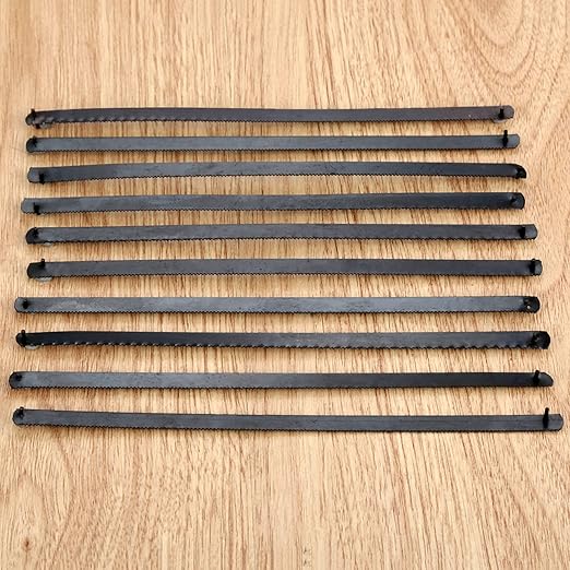 dophee 10Pcs 6 inch 150mm 24T Mini Hacksaw Blade Replacement, Multifunctional Carbon Steel Hand Saw Blade for Hand DIY Model Manual Woodworking PVC Metal Pipes Cutting