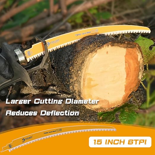 15 Inch 6TPI Japanese Teeth Reciprocating Saw Blade, Curved Edge Wood Pruning Saw Blades for Tree Trimming, Wood Cutting (3-Pack)