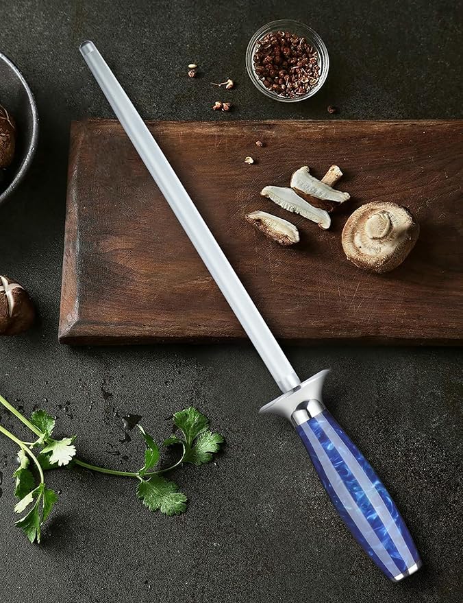 Honing Rod, Sharpening Steel for Kitchen Knives ??9" Honing Steel ??Resin Handle ??XUAN Series (Sapphire Blue)