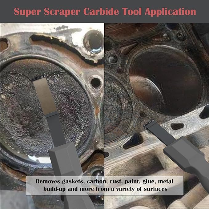 Carbide Scraper, Super Carbide Gasket Scraper for Metal and Automotive, 5/8 Inch Carbide Scraper Set (Grey 1-Piece)