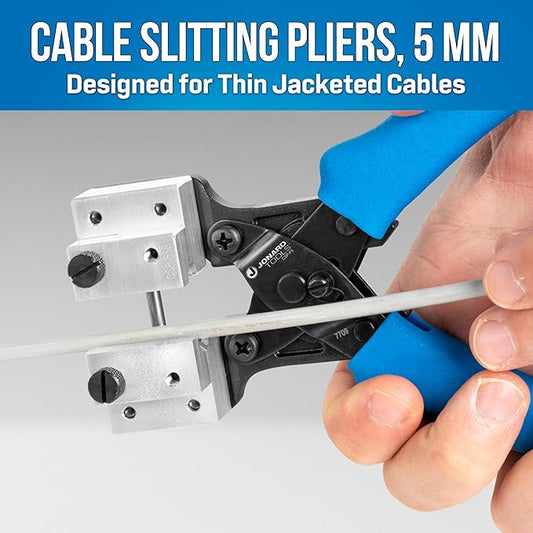Jonard Tools CSP-F5 Cable Slitting Pliers for Thin Walled Jacketed Fiber, 5 mm ??Precision 5mm Cable Cutter with Fixed Blade & Ergonomic Spring-Loaded Handle