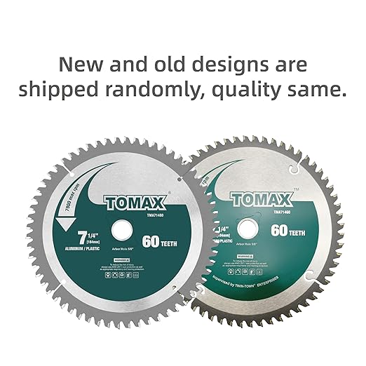 TOMAX 7-1/4-Inch 60 Tooth TCG Aluminum and Non-Ferrous Metal Saw Blade with 5/8-Inch DMK Arbor