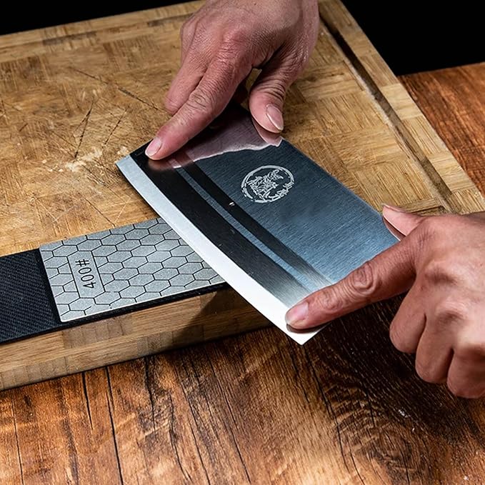 Diamond Sharpening Stone, Honeycomb Surface Plate with Non-slip Base for Pocket Knives Scissors (240/400/600/800/1000/1200/1500/2000/3000 Grit, with Angle Guide and Leather)