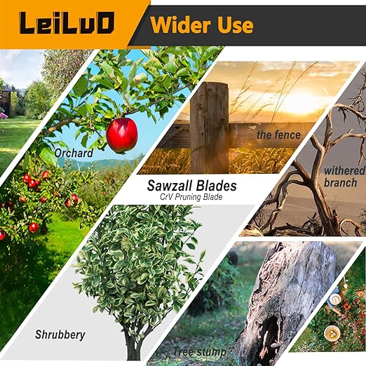 LEILUO 9-Inch Wood Pruning Reciprocating Saw Blades 20 Piece CRV Sawzall Blades 5 TPI with Storage Case